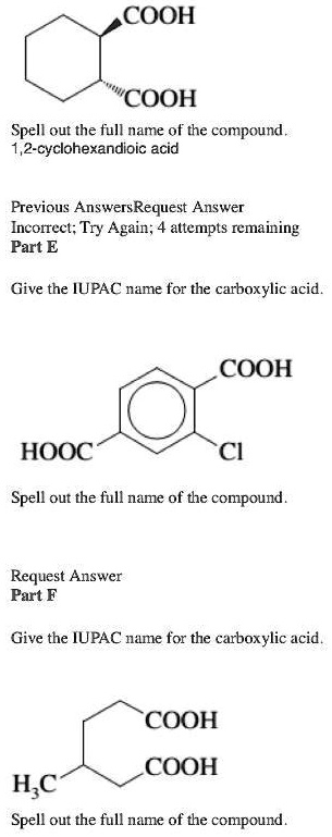 SOLVED COOH COOH Spell Out The Full Name Of The Compound 1 2