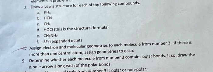 Solved Determine Whether Each Molecule From Number Contains Polar