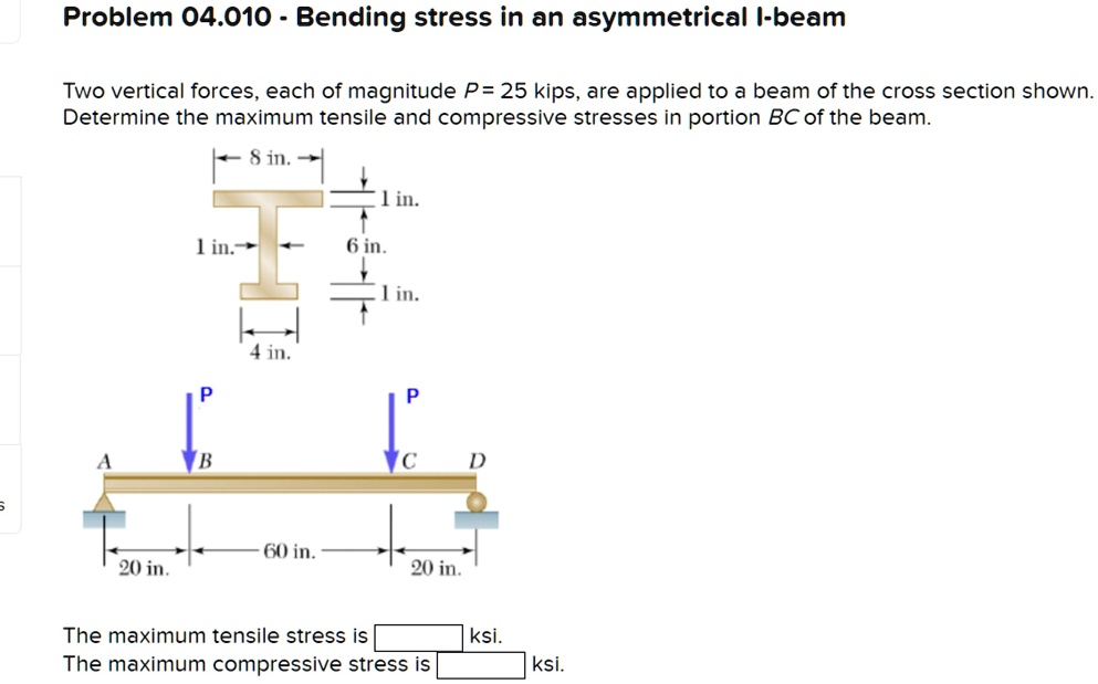 Solved Problem Bending Stress In An Asymmetrical I Beam Two