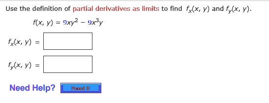 Solved Use The Definition Of Partial Derivatives As Limits To Find Fx