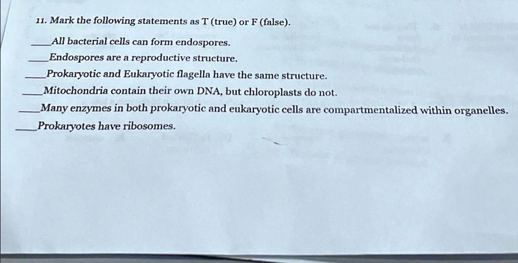 SOLVED Mark The Following Statements As T True Or F False All