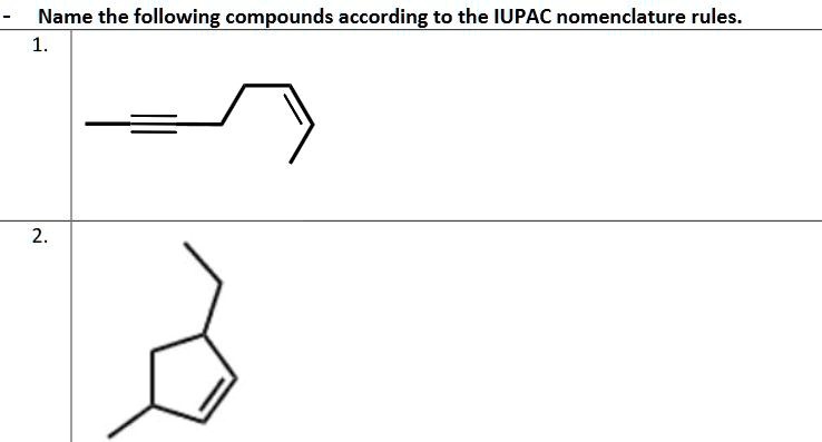 SOLVED Name The Following Compounds According To The IUPAC