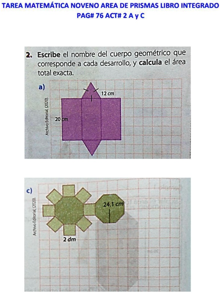 Solved Al Que Responda Le Doy Puntos Tarea Matem Tica Noveno Area