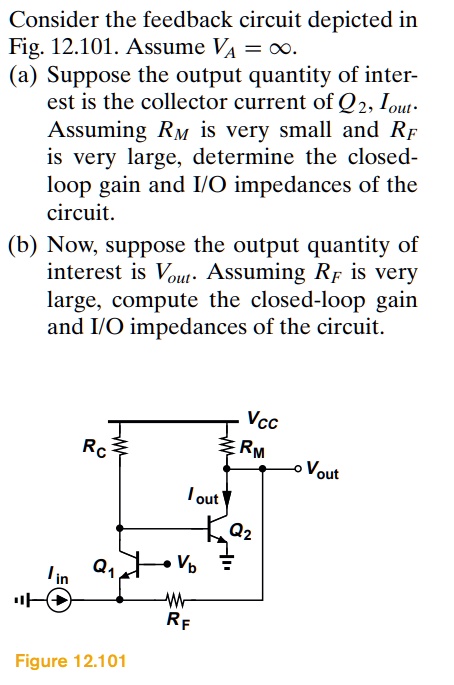 Solved Consider The Feedback Circuit Depicted In Fig Assume