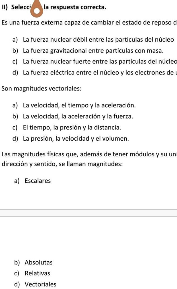 Solved Selecciona La Respuesta Correcta Ii Selecci La Respuesta