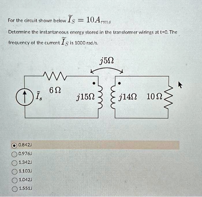 Determine The Instantaneous Energy Stored In The Transformer Wirings At