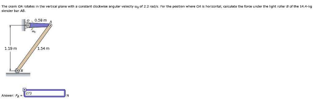 Solved The Crank Oa Rotates In The Vertical Plane With A Constant