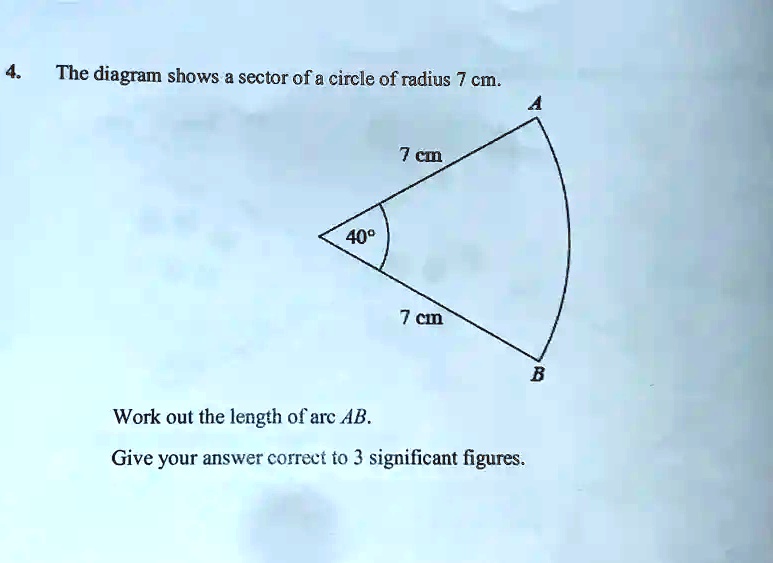 Solved The Diagram Shows A Sector Of A Circle Of Radius Cm Cm