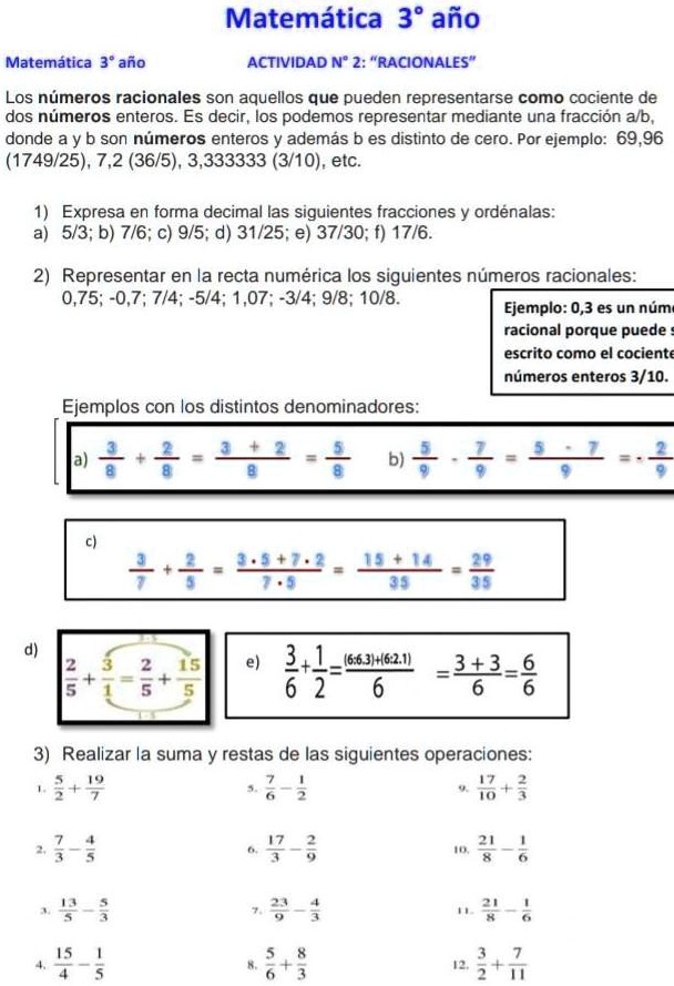 SOLVED es para hoy porfavor Matemática 3 año Matematica 3 año