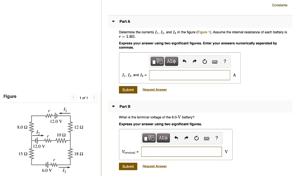 SOLVED Constants Part A Determine The Currents I1 1z And Ix In The