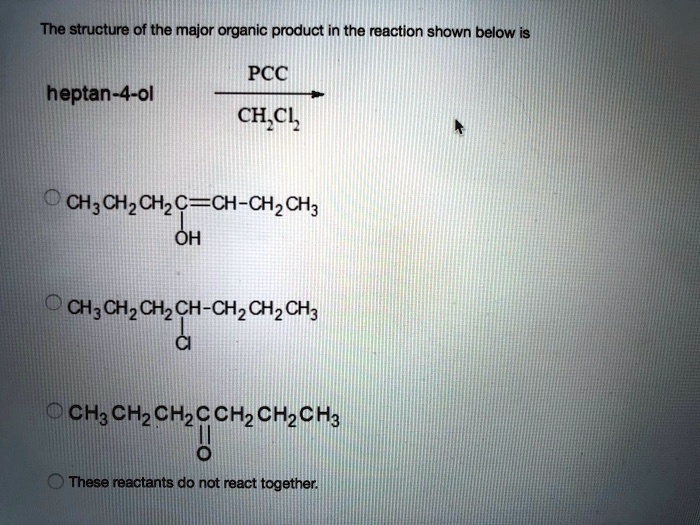 SOLVED The Structure Of The Major Organic Product In The Reaction