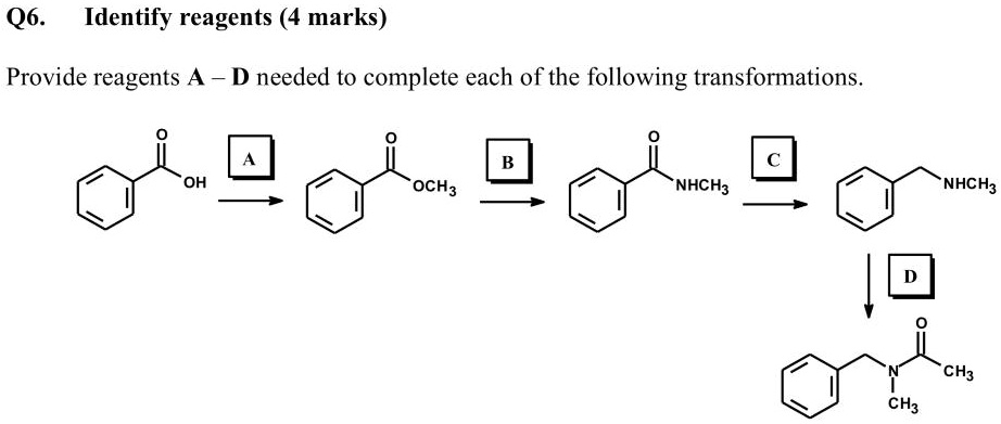 Solved Q Identify Reagents Marks Provide Reagents D Needed To