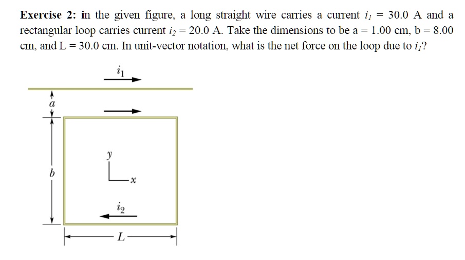 Exercise In The Given Figure Ong Straight Wire Carries A Clrent I