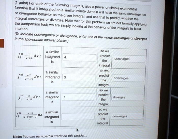 Solved For Each Of The Following Integrals Give A Function That When