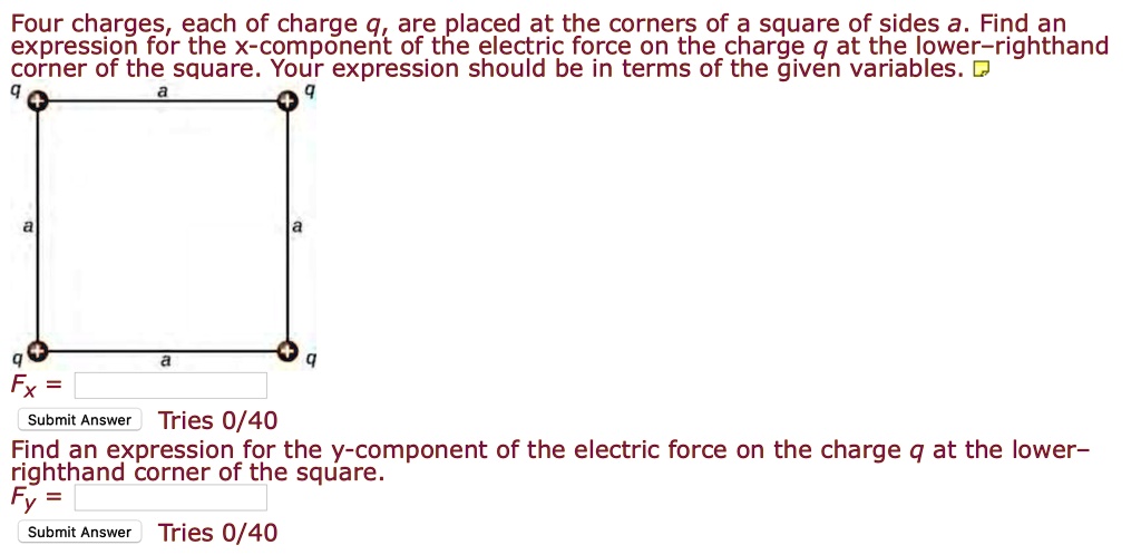 Solved Four Charges Each Of Charge Q Are Placed At The Corners Of A