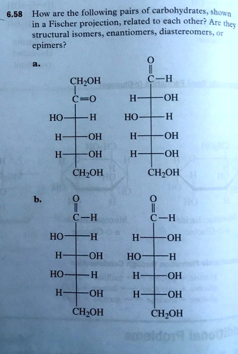 Solved How Are The Following Pairs Carbohydrates Shown In A