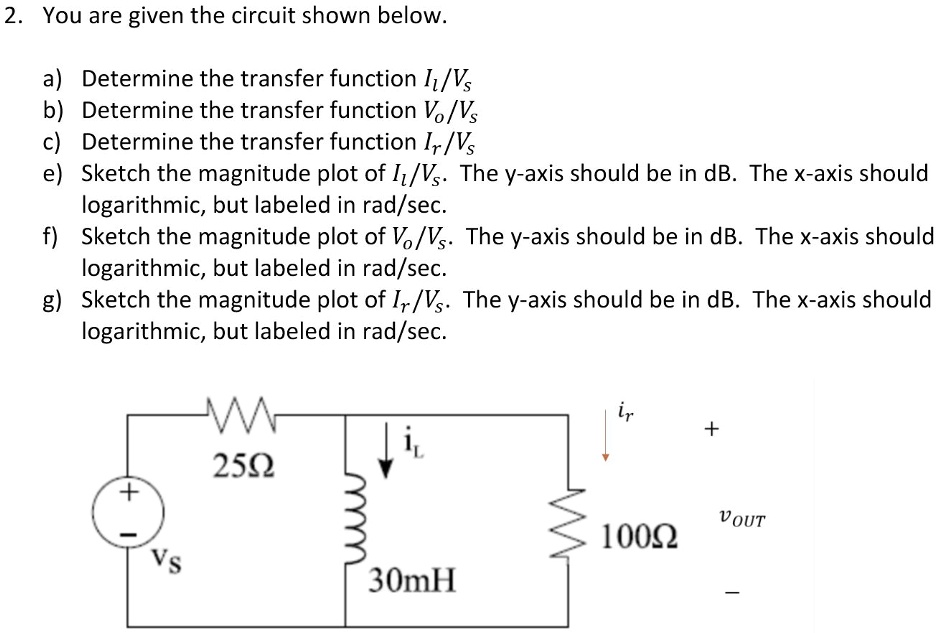 SOLVED 2 You Are Given The Circuit Shown Below A Determine The