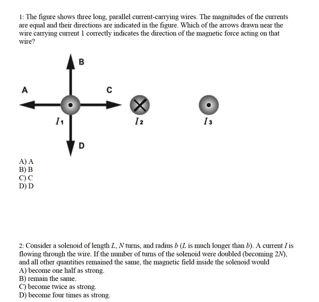 SOLVED The Figure Shows Three Long Parallel Current Carrying Wires