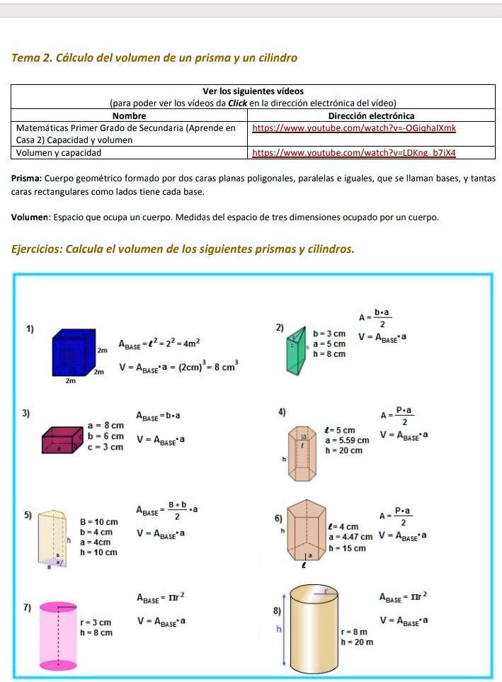 Solved Me Ayudan Es De Matem Ticas Tema C Lculo Del Volumen De Un