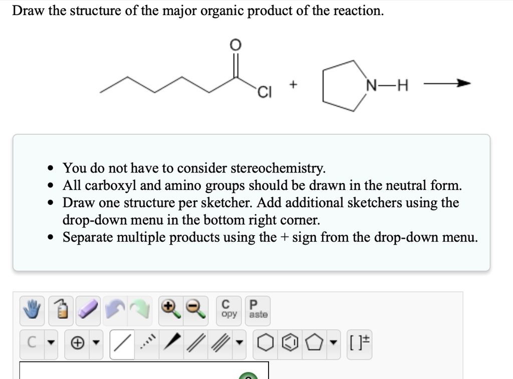 Solved Draw The Structure Of The Major Organic Product Of The Reaction