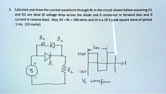 Solved Calculate And Draw The Current Waveform Through Rl In The