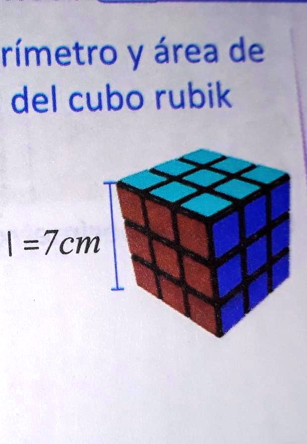 SOLVED a Calcular el perímetro y área de una de las caras del cubo