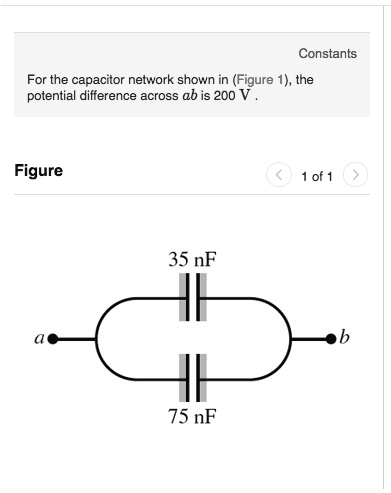 SOLVED Constants For The Capacitor Network Shown In Figure 1 The