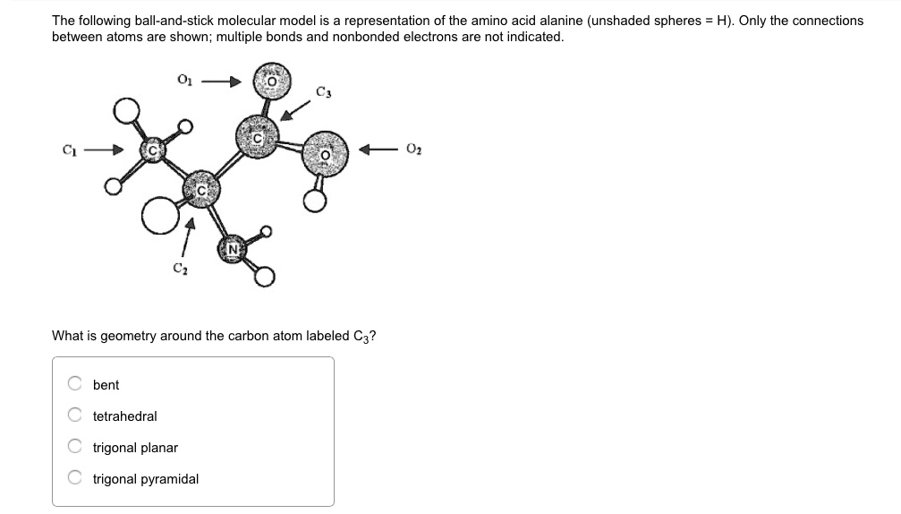 Solved The Following Ball And Stick Molecular Model Is Representation