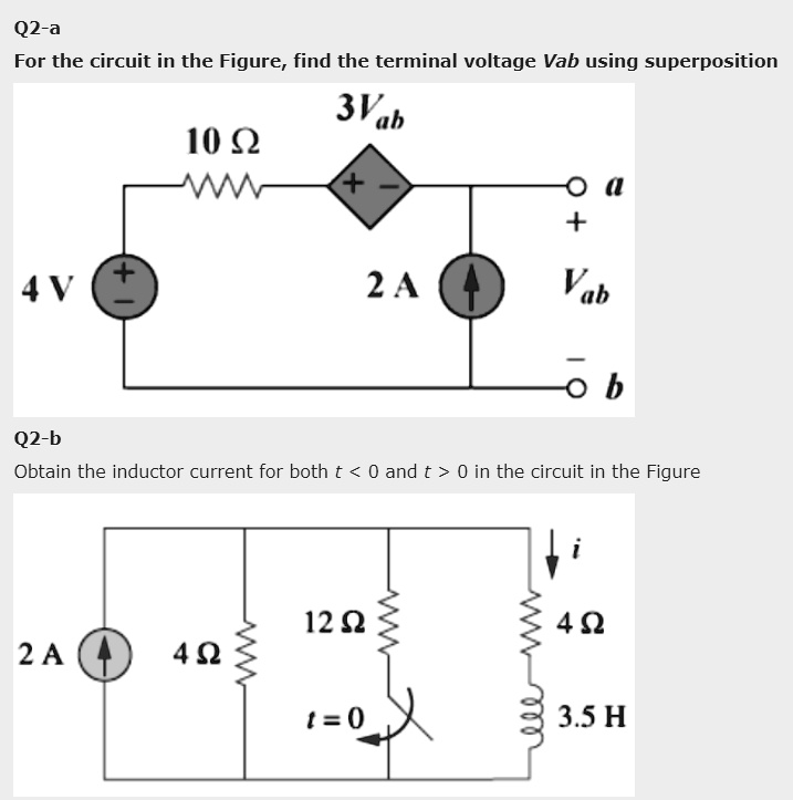 Solved Q A For The Circuit In The Figure Find The Terminal Voltage