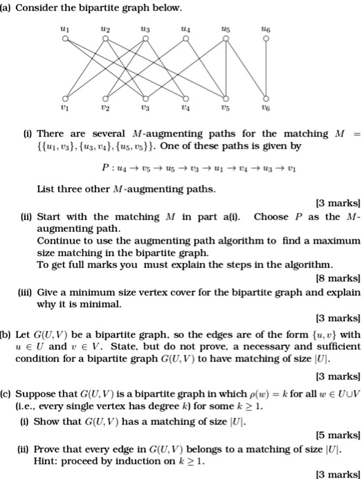 Solved Consider The Bipartite Graph Below I There Are Several M