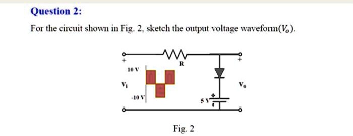 SOLVED Question 2 For The Circuit Shown In Fig 2 Sketch The Output