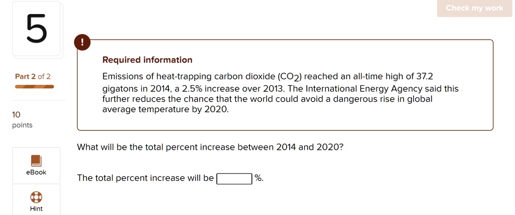 Solved Check My Work Required Information Part Of Emissions Of