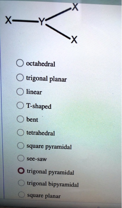 Solved Octahedral Trigonal Planar Linear T Shaped Bent Tetrahedral