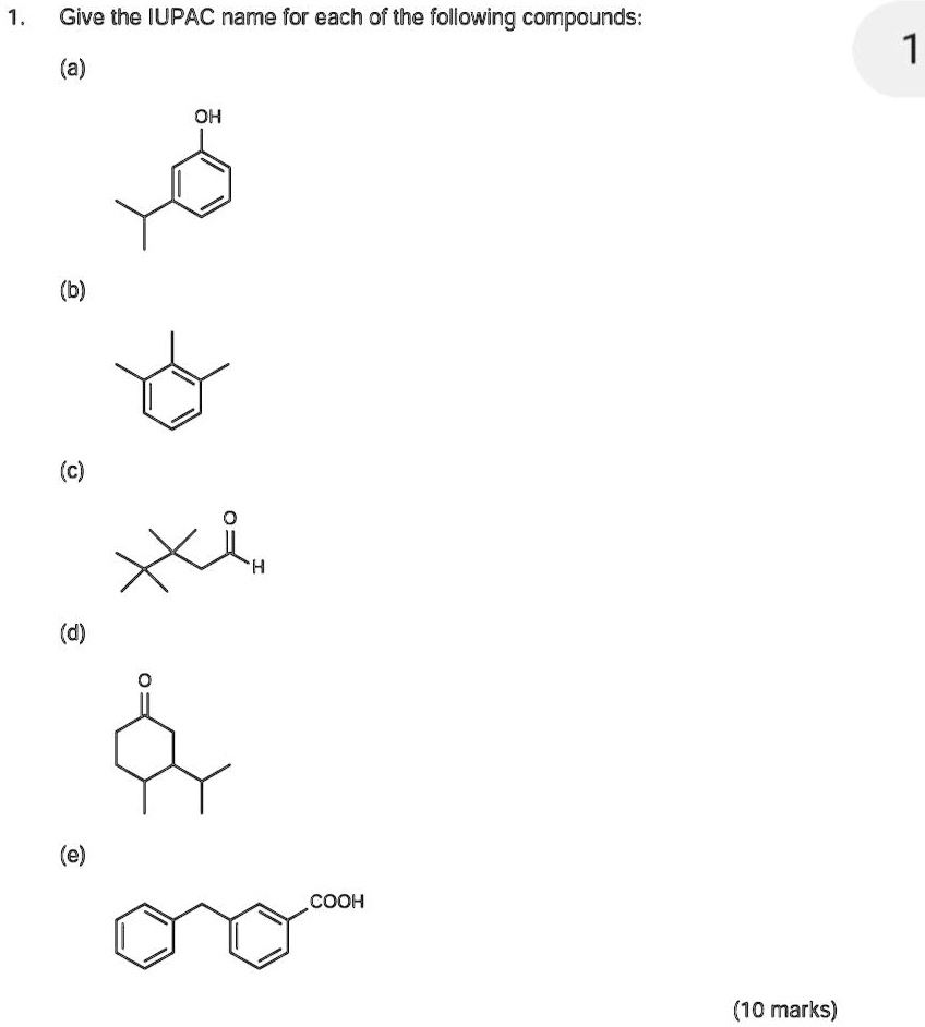 Solved Give The Iupac Name For Each Of The Following Compounds A Oh