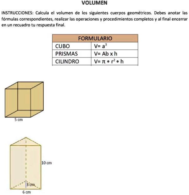 Solved Por Favor Ay Denme V Volumen Instrucciones Calcula El