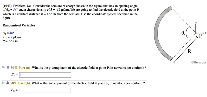 10 Problem I2 Consider The Semiarc Of Charge Shown In The Figure That