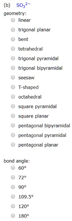 Solved B So Geometry Linear Trigonal Planar Bent Tetrahedral