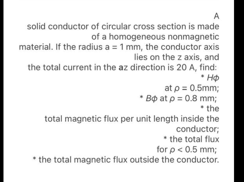 SOLVED A Solid Conductor Of Circular Cross Section Is Made Of A