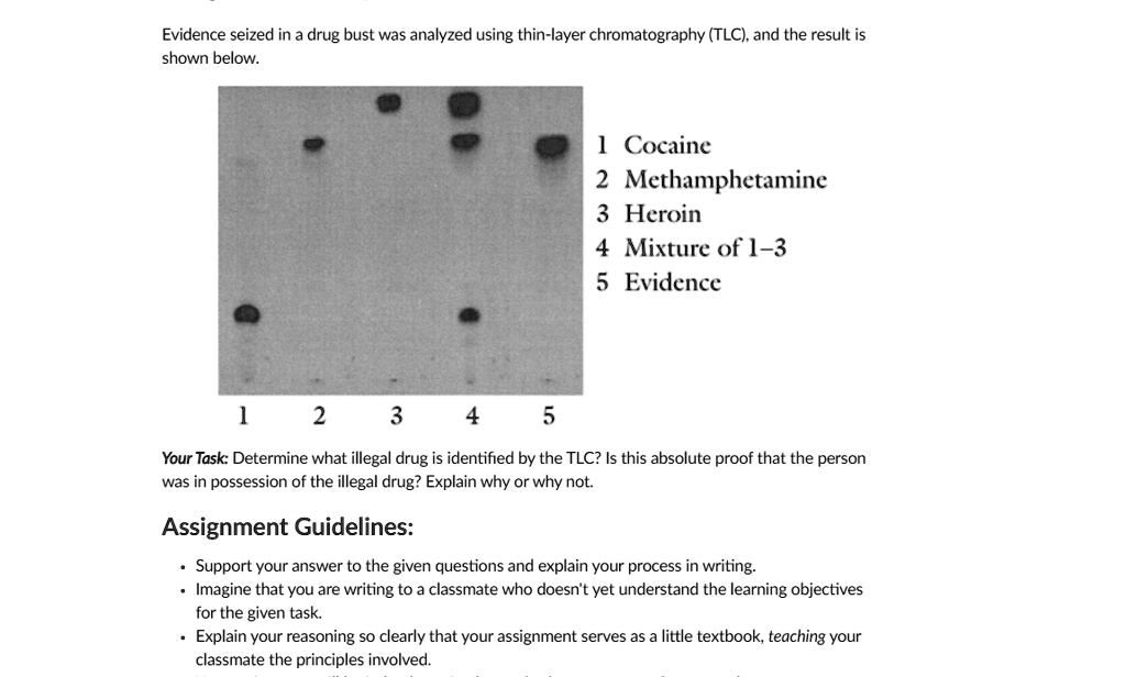 Solved Evidence Seized In A Drug Bust Was Analyzed Using Thin Layer