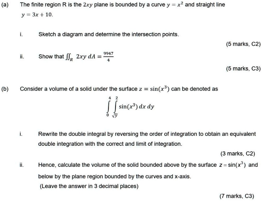 SOLVED A The Finite Region R Is The 2xy Plane Is Bounded By A Curve