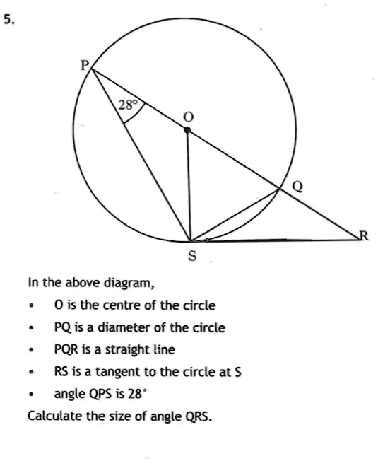 Solved In The Above Diagram Is The Centre Of The Circle Pq Is