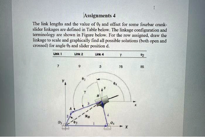 SOLVED Assignments4 The Link Lengths And The Value Of O And Offset For