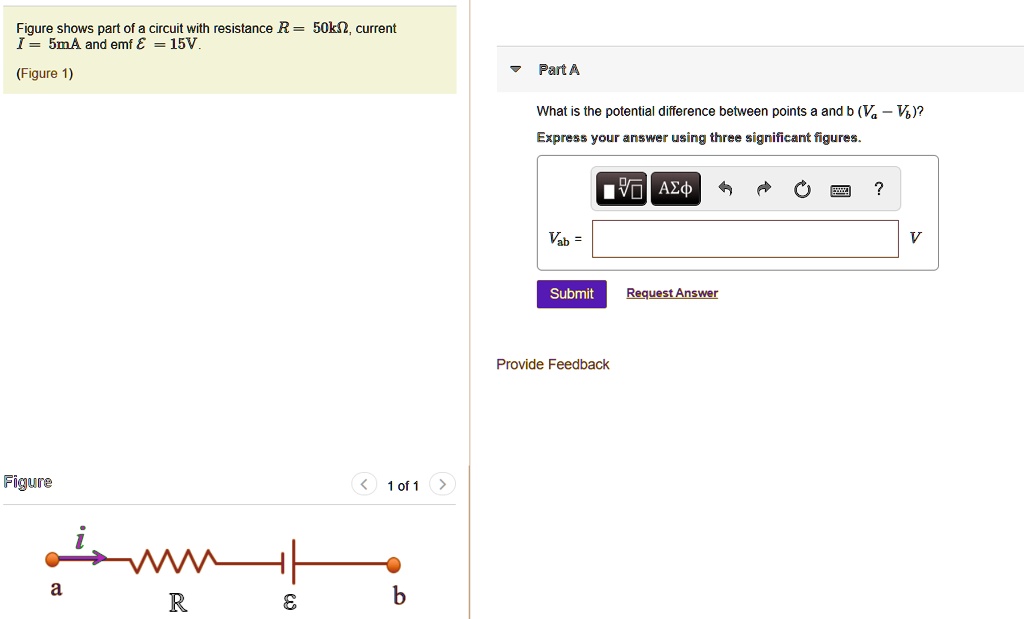 Solved Figure Shows Part Of Circuit With Resistance R Kn Current I