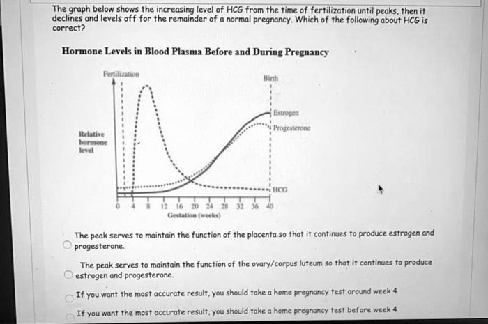 Solved The Graph Below Shows The Increasing Level Of Hcg From The Time