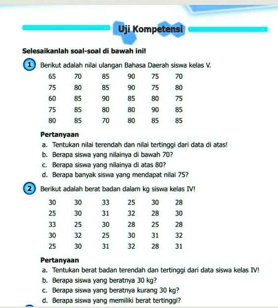 SOLVED PENGUMPULAN DATA YA KA Uji Kompetensi Selesaikanlah Soal Soal