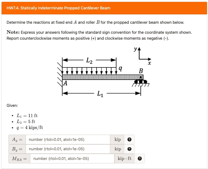 Texts Hw Statically Indeterminate Propped Cantilever Beam