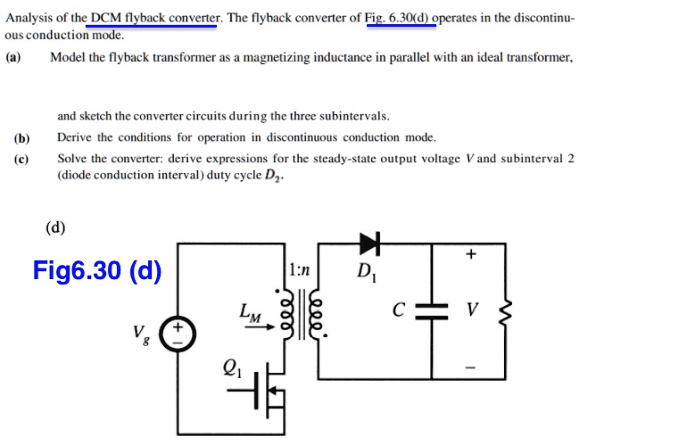 SOLVED Analysis Of The DCM Flyback Converter The Flyback Converter Of