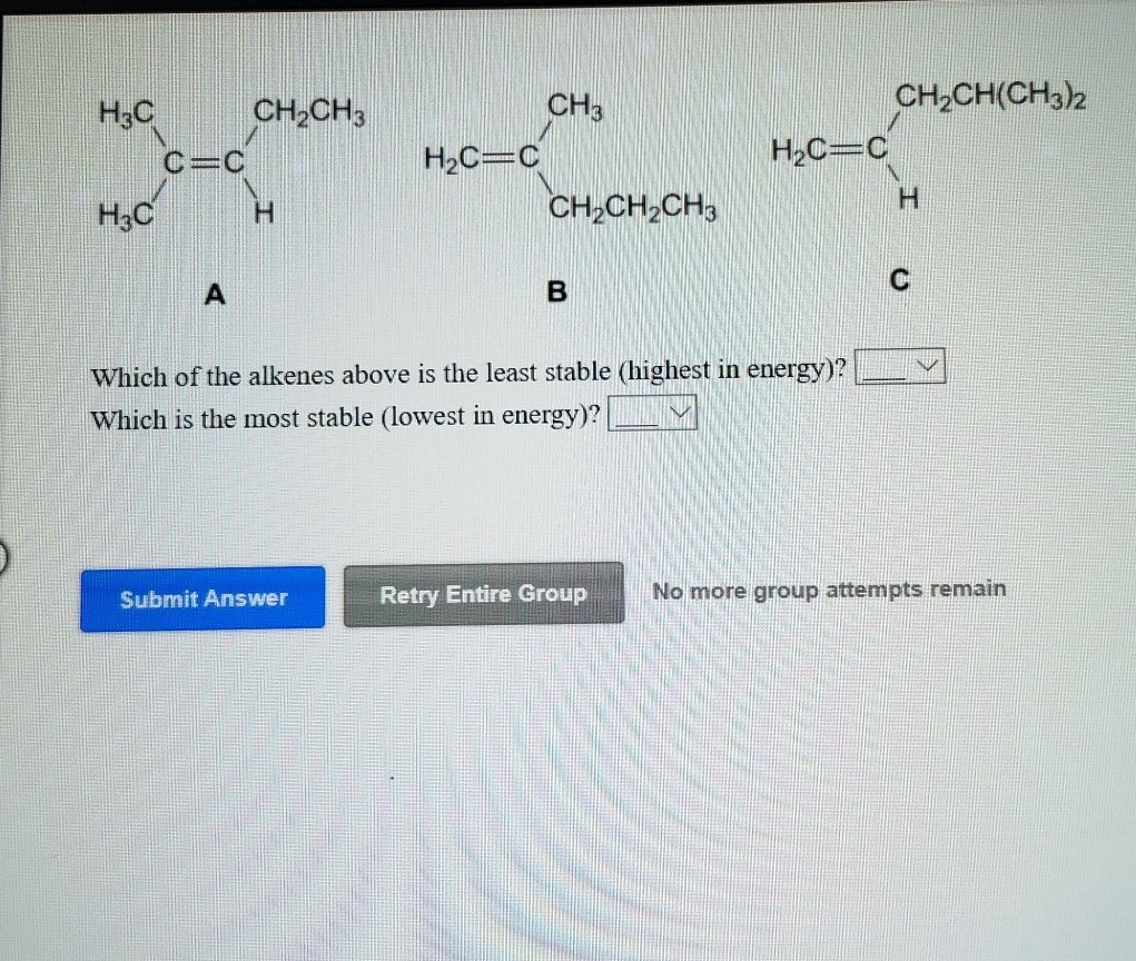 SOLVED H3C CH3 C C CH3 CH2CH CH3 2 H2C C H2C C CH2CH2CH3 H2C Which Of