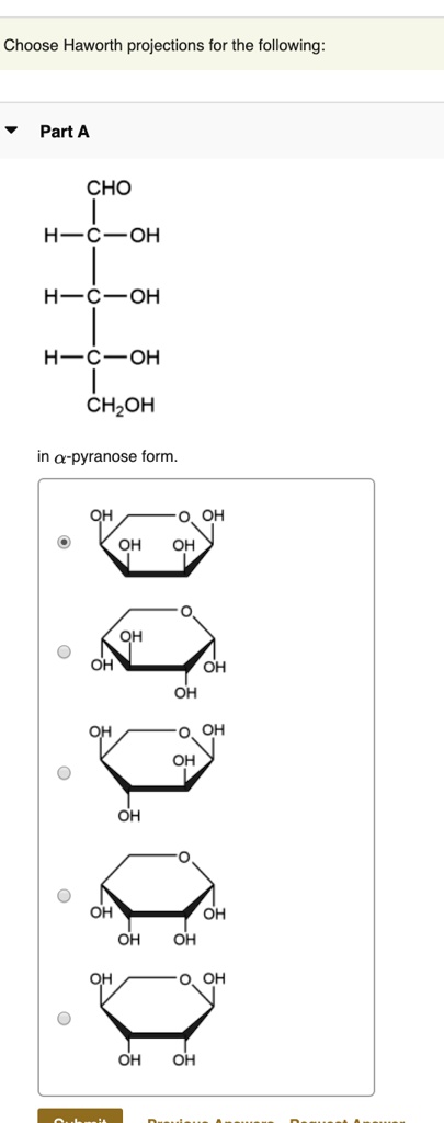 Solved Choose Haworth Projections For The Following Part A Cho H Oh