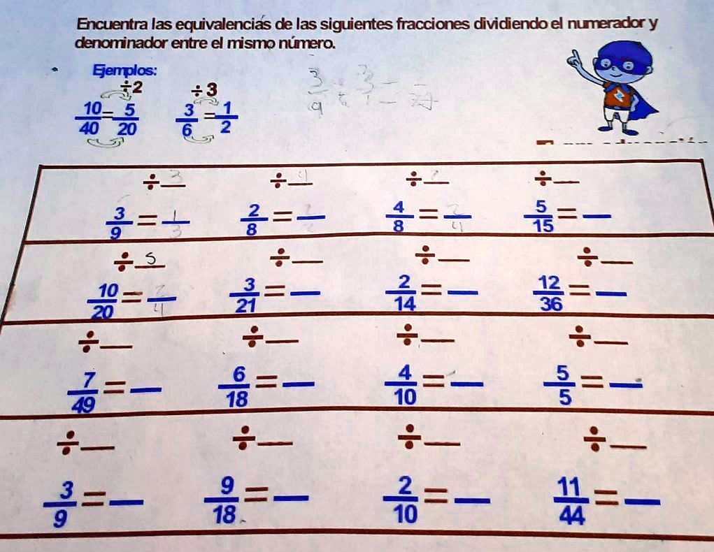 Solved Encuentra Las Equivalencias De Las Siguentes Fracciones